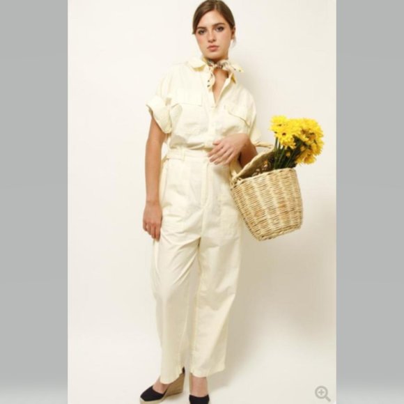 Levis Premium Cotton Lorelei Jumpsuit in Transparent Yellow utilitarian Size XL - Picture 1 of 12